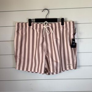 PacSun striped brown‎ and cream swimsuit trunks men’s size XL NWT